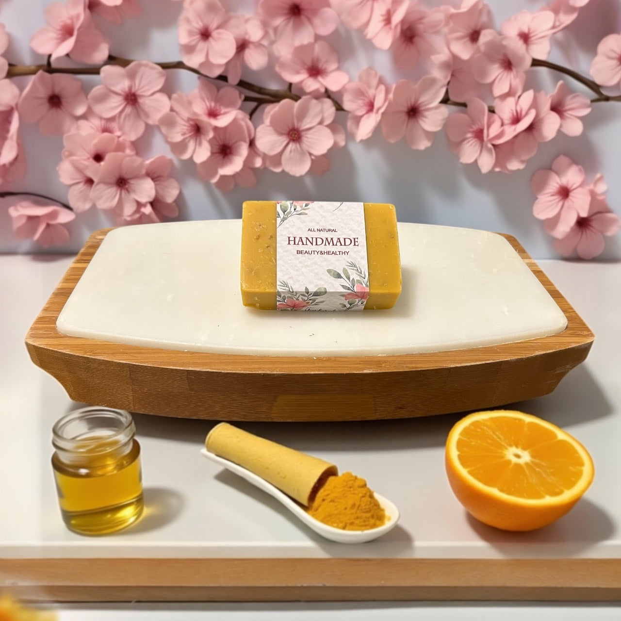 🌿 Turmeric, Orange & Honey Illuminating Soap Bar