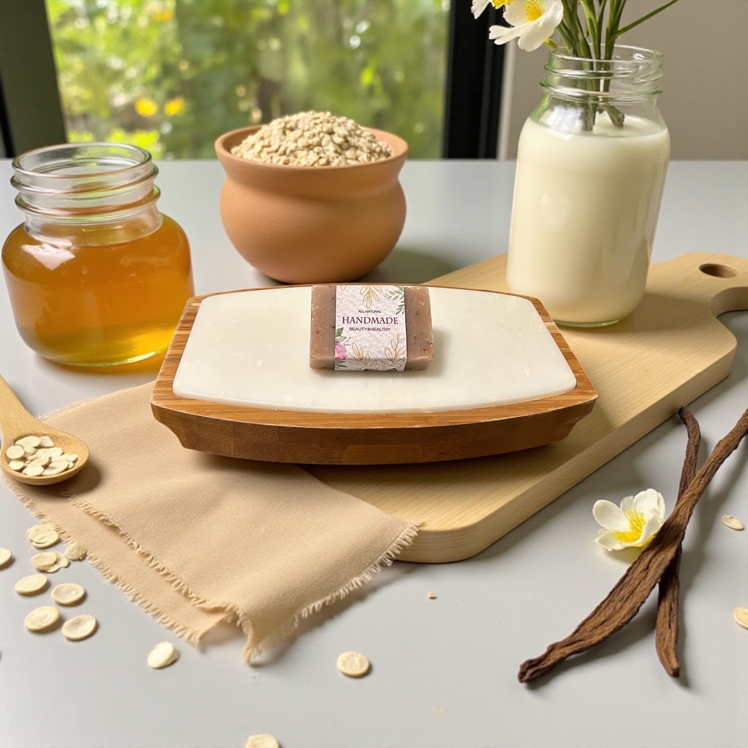 Oat Milk, Goat Milk & Honey Vanilla — Luxurious Face & Body Wash Soap Bar